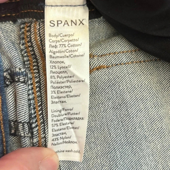 SPANX Distressed Skinny Jeans Light Vintage Wash Pull On Tummy Control - Picture 11 of 13